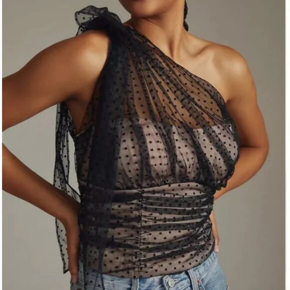⭐️ Layered-Tulle Corset Boho Peasant Lace Mesh Hipster Chic Party Classy Blouse - Picture 1 of 5